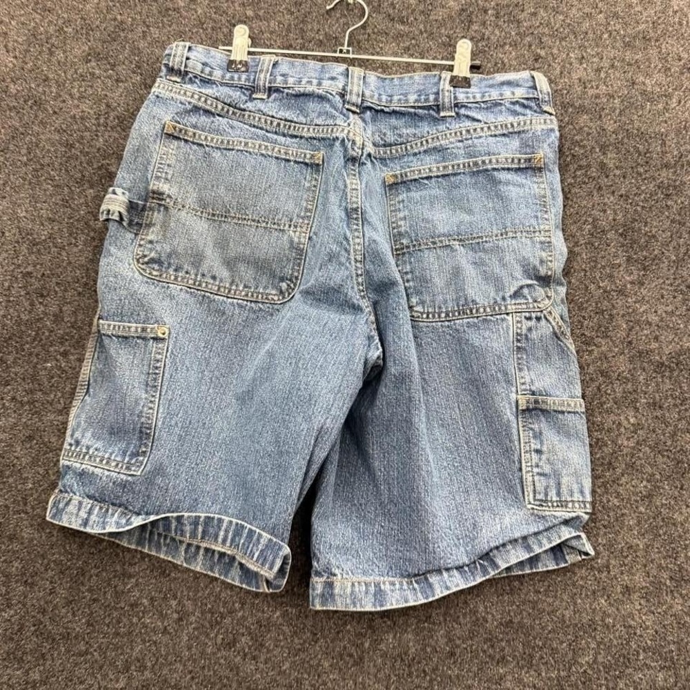 Basic Editions Carpenter Jorts Men's 32 Light Wash Denim Utility Shorts
